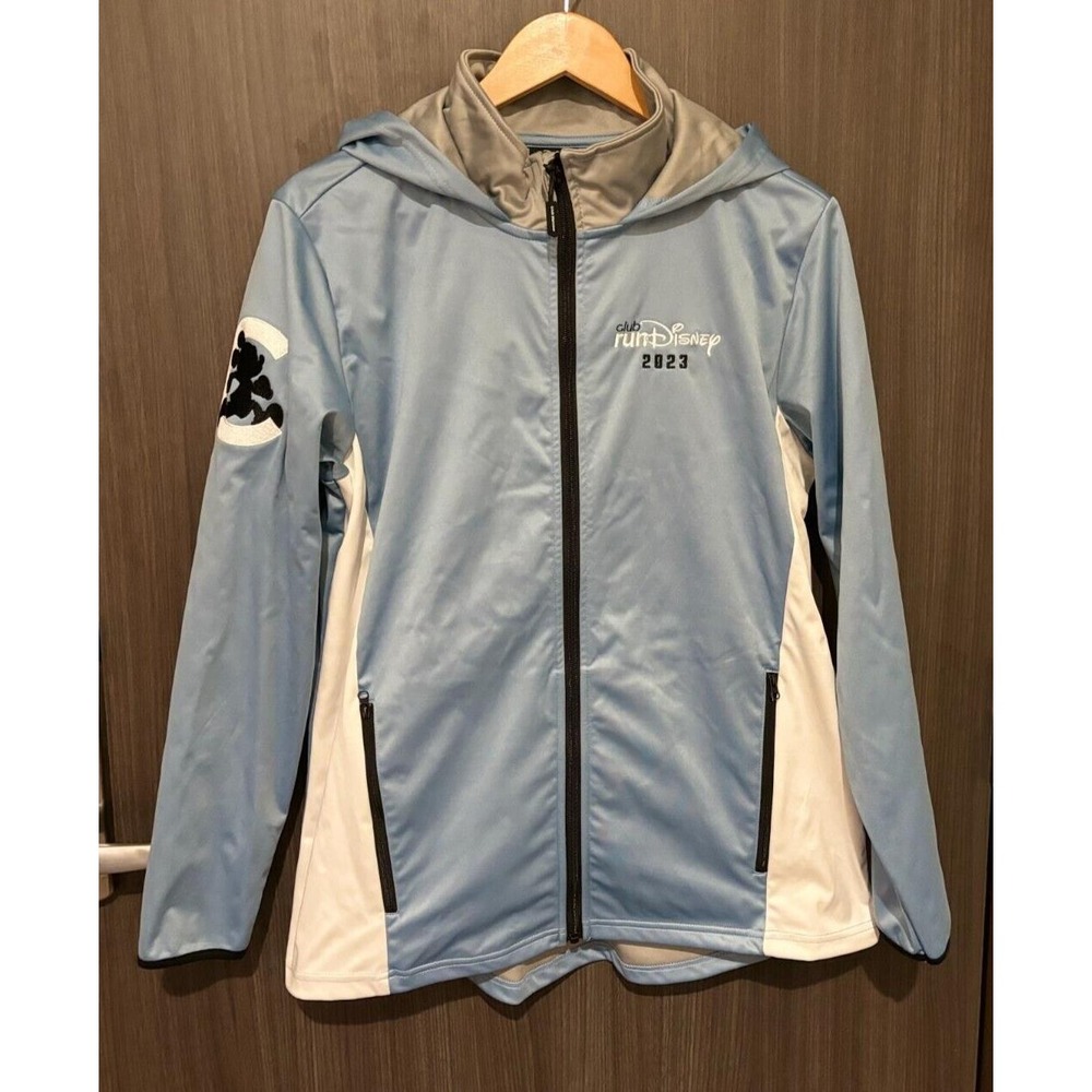 Run Disney Jacket Women Large Full Zip Pockets Hooded Club Run 2023 Mickey Mouse